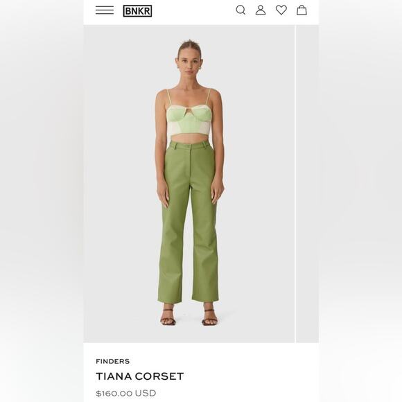 NWT Finders Keepers Tiana Corset Top Lime And Cream Size 8 (AU/UK 12) Large - Picture 3 of 14